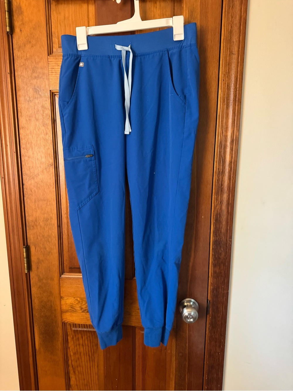 Figs Royal Blue Men's Jogger Pants with Light Blue Drawstring